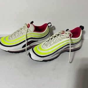Nike Air Max 97 White Black Volt Rush Pink Men's Shoes CI9871-100 Size 11.5